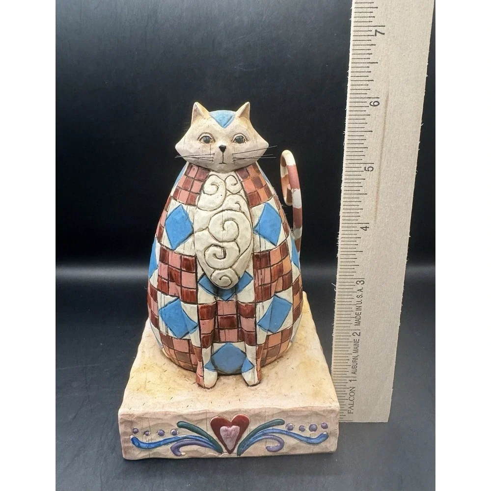 Jim Shore Abigail Patchwork Fat Cat Figurine Heartwood Creek 2003 Enesco 6